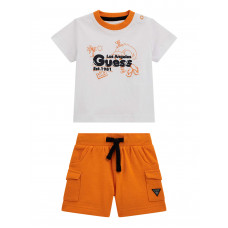 Guess Бял комплект от 2 части бебе момче