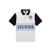 Guess Бяло поло с къс ръкав oversize момче