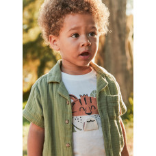 MAYORAL Бяла тениска с къс ръкав ''tiger'' бебе момче