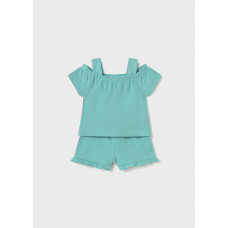 MAYORAL Синьозелен комплект  с шорти бебе момиче