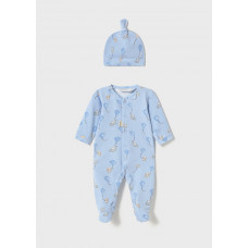 MAYORAL Син дълъг ромпър с шапка бебе момче