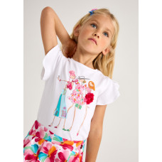 MAYORAL Бяла тениска ''beauty'' момиче