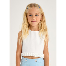 MAYORAL Бял топ с  оригами елементи момиче