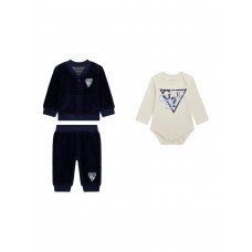 Guess Син комплект от 3 части бебе момче Guess Син комплект от 3 части бебе момче