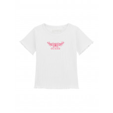 Guess Бяла тениска с къс ръкав rib момиче