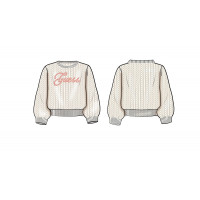 Guess Бял пуловер с дълъг ръкав момиче