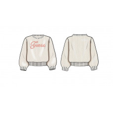 Guess Бял пуловер с дълъг ръкав момиче