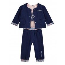 Guess Син комплект от 3 части бебе момиче Guess Син комплект от 3 части бебе момиче