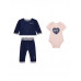 Guess Син комплект от 3 части бебе момиче