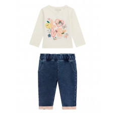 Guess Бял комплект от 2 части бебе момиче