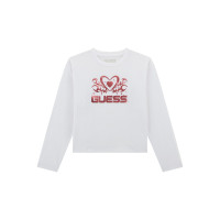 Guess Бяла блуза с дълъг ръкав момиче