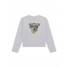 Guess Бяла блуза с дълъг ръкав момиче