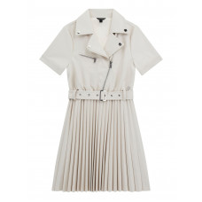 Guess Бяла кожена рокля с къс ръкав момиче