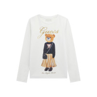 Guess Бяла блуза с дълъг ръкав момиче