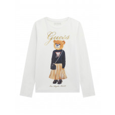 Guess Бяла блуза с дълъг ръкав момиче