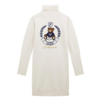 Guess Бяла рокля пуловер с дълъг ръкав момиче