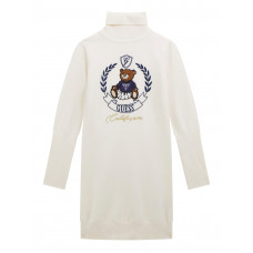 Guess Бяла рокля пуловер с дълъг ръкав момиче