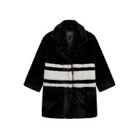 Guess Черно палто с дълъг ръкав от изкуствен косъм момиче