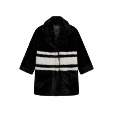 Guess Черно палто с дълъг ръкав от изкуствен косъм момиче