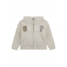 Guess Бял суитшърт с качулка с цип бебе момче