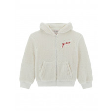 Guess Бяло яке с качулка от изкуствена кожа унисекс Guess Бяло яке с качулка от изкуствена кожа унисекс