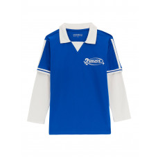 Guess Блуза поло в син цвят с дълъг ръкав момче